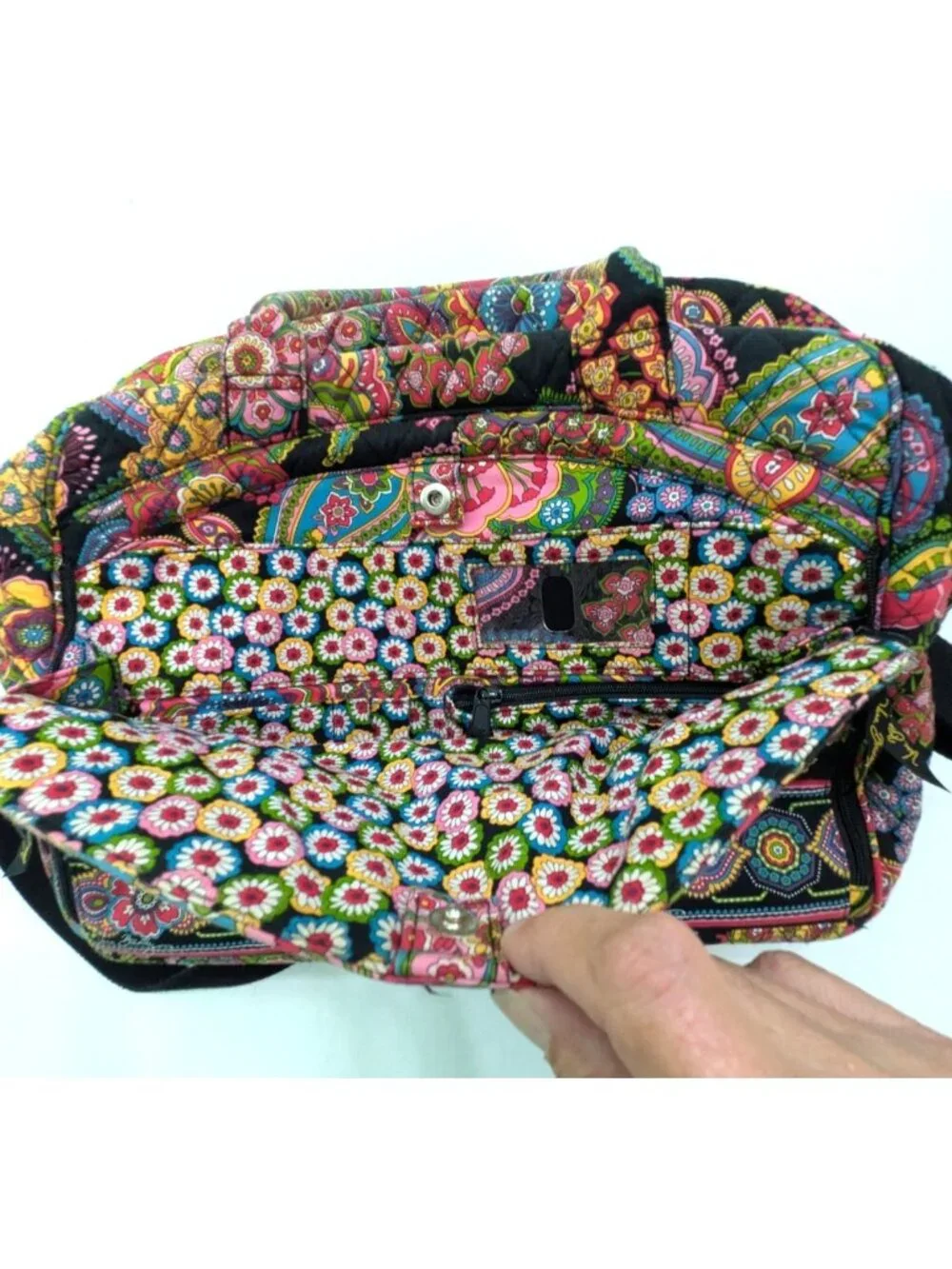 Vera Bradley Quilted Commuter Bag Tote Symphony in Hue Top Handle and Strap